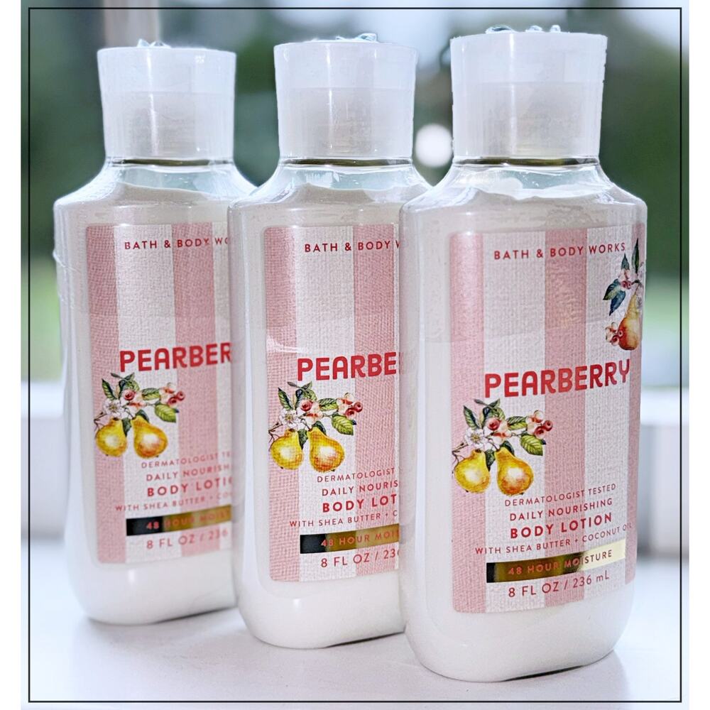 Bath & Body Works 8 oz Pearberry Daily Nourishing Body Lotion x3 - Picture 3 of 4